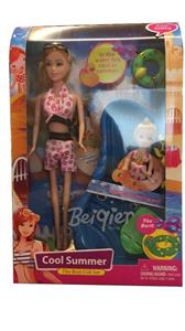 高档11.5寸实身夏天泳装芭比带浴池带3寸实身芭比