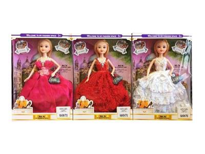 高档婚纱11.5寸实身3D真眼珠艾米芭比带手提包