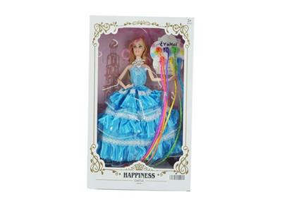 高档盒装11.5寸实身12关节婚纱芭比带假发