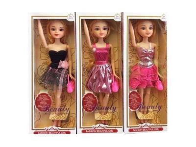 高档盒装11.5寸实身3D真眼珠时装芭比带手提包