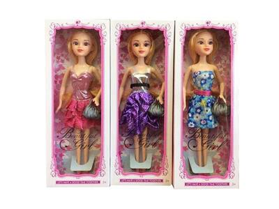 高档盒装11.5寸实身3D真眼珠时装芭比带手提包