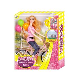 高档美泰版高档时装主题11.5寸11关节实身芭比带大单车带气球