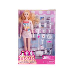 高档美泰版高档护士主题11.5寸11关节实身芭比带吸塑医具