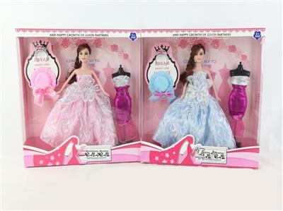 高档11.5寸实身婚纱芭比带配件