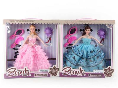 高档11.5寸实身婚纱芭比带配件