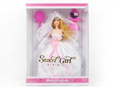 高档11.5寸实身婚纱芭比带配件