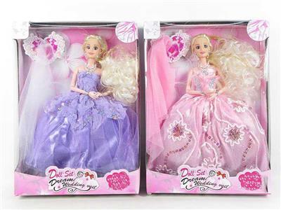 高档11.5寸实身11关节婚纱芭比两款混装带配件