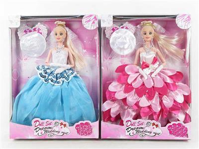 高档11.5寸实身11关节婚纱芭比两款混装带配件