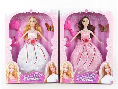 高档八角礼盒11.5寸实身11关节大婚纱芭比两款混装带玫瑰花