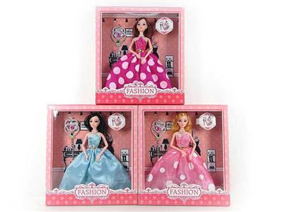 11.5寸实身11关节婚纱芭比带配件 3款混装