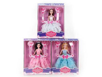 11.5寸实身11关节3D眼珠婚纱芭比 3款混装