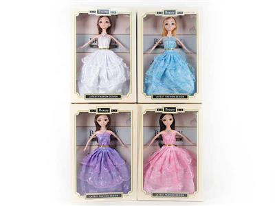 11.5寸实身3D眼珠婚纱芭比 4款混装