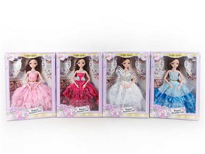 11.5寸实身11关节3D眼珠婚纱芭比 4款混装