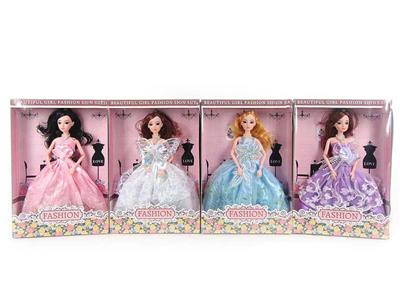 11.5寸实身11关节3D眼珠婚纱芭比 4款混装