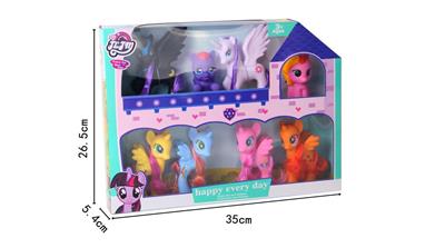 搪胶2月亮马宝莉带6只可爱搪胶马宝丽