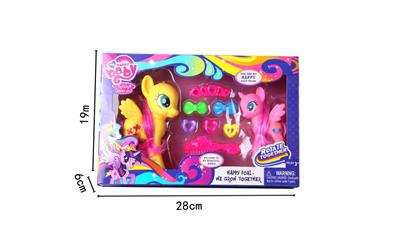 搪胶2只搪胶马宝丽带梳子带发夹