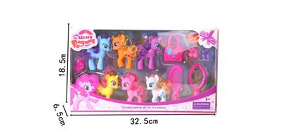 搪胶6只搪胶马宝丽带梳子带镜子带包包带发夹