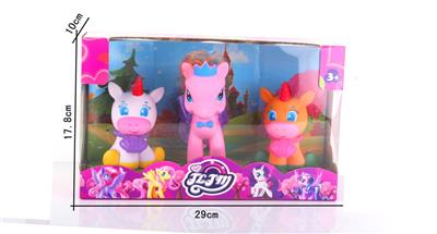 搪胶皇冠1只搪胶马宝丽带2只搪胶独角兽