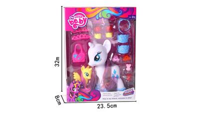 2 satin vinyl horses with belts, horse shoe laces, crown belts, bags and hair clips