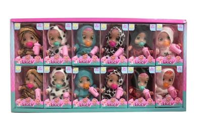 6-inch vinyl crying doll with tearing function with pacifier and bottle 6 mixed 12PC mixed