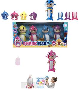 6 inch solid shark baby BABYALIVE with bottle. Doll with drinking water and urination function 4 models 4 colors mixed