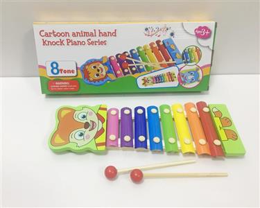 木制卡通狐狸8音敲琴