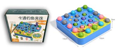 木制方形夹珠钓鱼游戏
