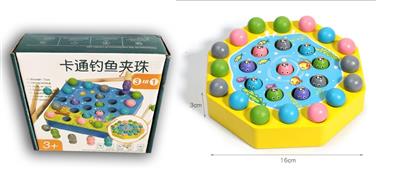 木制八边形夹珠钓鱼游戏