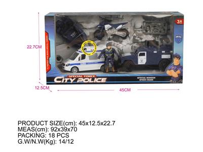 Open window box (police series) police car with IC package. Boats, motorcycles, hummers, police officers and other accessories