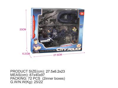 Window Box (Police Series) Small Aircraft Ship Police Officer and Other Accessories