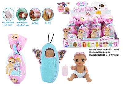 The second generation of 6 unicorn 5.5-inch vinyl crying dolls with tear function with baby bottle. Pacifier and scarf.