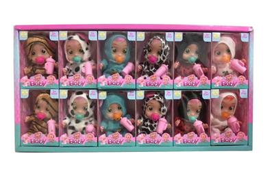 6 Inch Vinyl Crying Doll With Tears Function With Nipple With Bottle 6 Mixed 12PCS Mixed