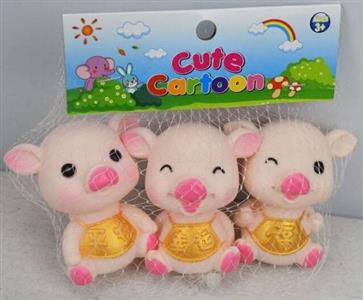 Three slushy lucky lucky lucky pigs with BB whistle