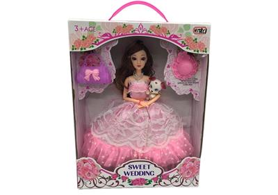 High-end boxed 11.5 inch solid body 12 joints 3D eyeball wedding barbie with accessories