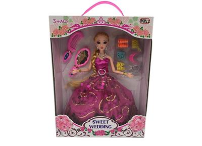 High-end boxed 11.5 inch solid body 12 joints 3D eyeball wedding barbie with accessories