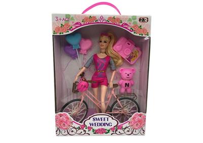 High-end boxed 11.5 inch solid body 12 joints fashion Barbie with bicycle accessories