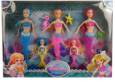 High-end boxed 3 11.5 inch Mermaid Barbie 3 colors mixed 2 5 inch Mermaid Barbie random colors with light with accessories