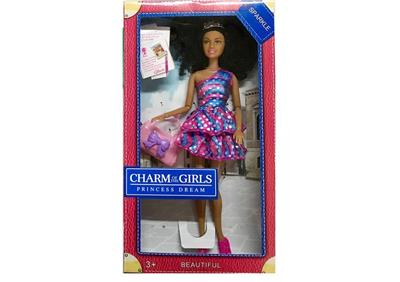 High-end boxed 11.5 inch solid body 12 joints black fashion barbie with handbag