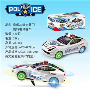 音乐3D灯光开门 旋转电动警车