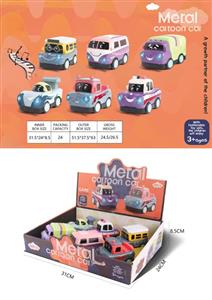 Mengqu cartoon alloy car with light music (six mixed)