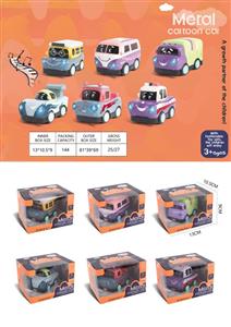 Mengqu cartoon alloy car with light music (six mixed)