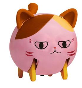 粉红猫带哨子
