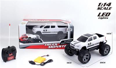 1:14 皮卡大轮四通越野遥控车 包电
