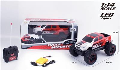 1:14 pickup truck big wheel four-way off-road remote control car power package