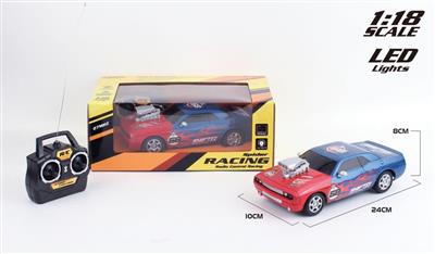 1:18道奇挑战者机头版四通遥控车 不包电
