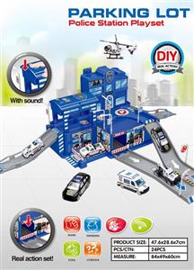 Puzzle scene car park (police station)