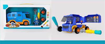 Manually disassemble music pull back police car