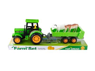 Friction Cut Farmer Car Goat + Horse