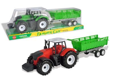 Two-color mixed inertia big farmer car with big trailer