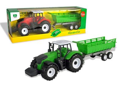 Two-color mixed inertia big farmer car with big trailer